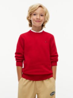 Essential Lightweight Crew Neck Jumper — Red 1