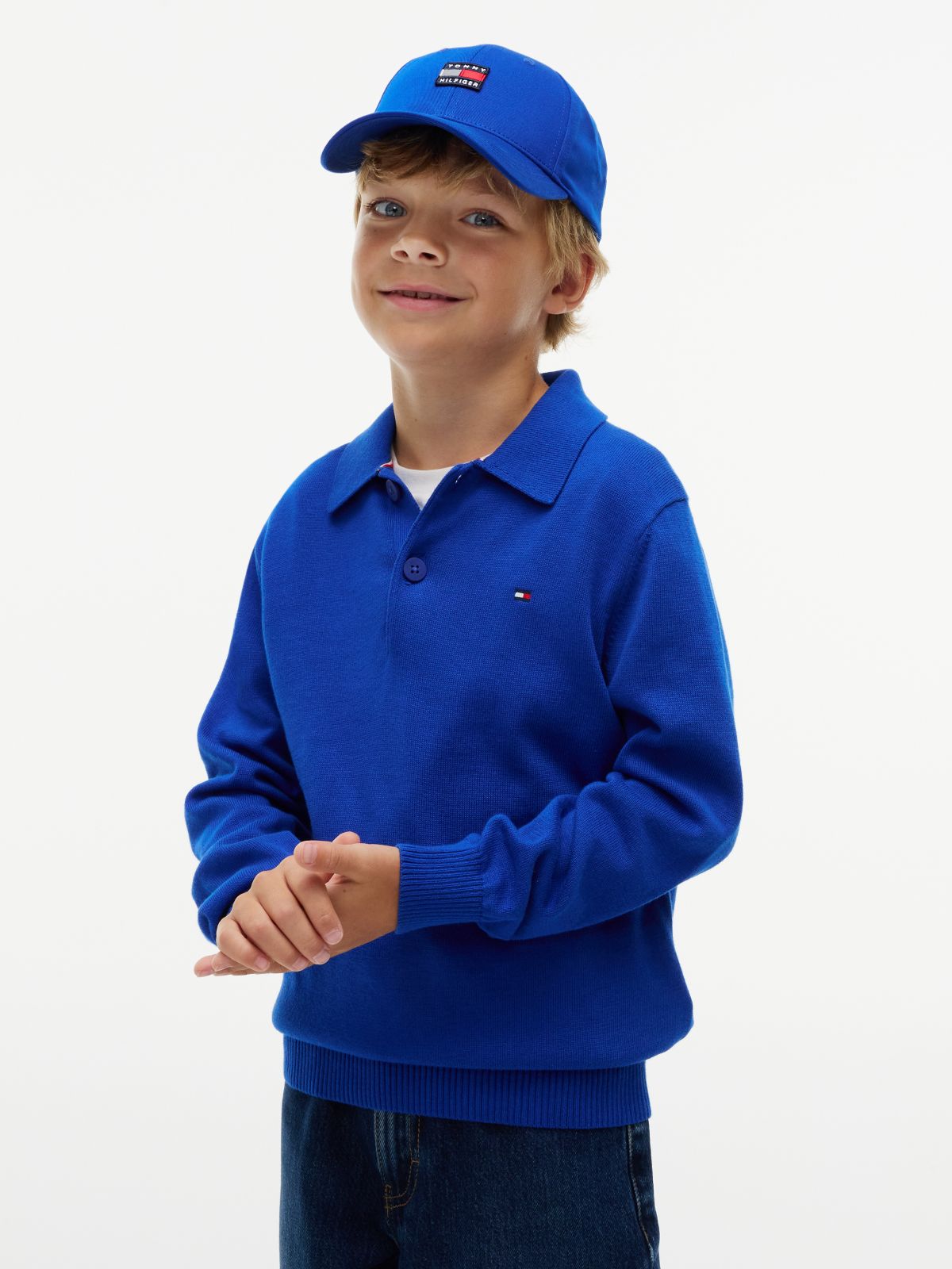 Essential Lightweight Polo Jumper — Blue