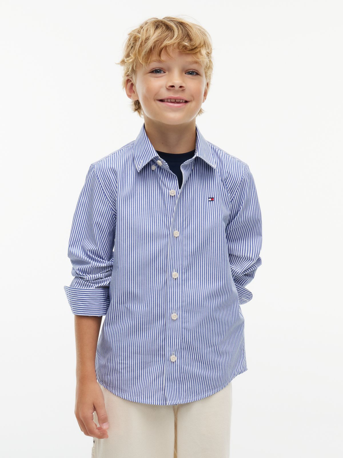Essential Regular Fit Non-Iron Poplin Shirt — Blue