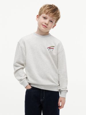 grey back logo graphic sweatshirt for boys tommy hilfiger