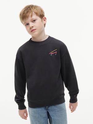 grey back logo graphic sweatshirt for boys tommy hilfiger