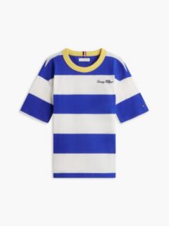 Logo Embroidery Stripe Jersey T-Shirt — Multi 5