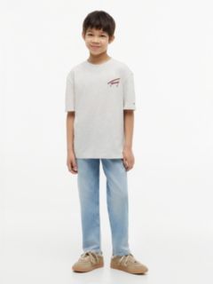 Back Logo Graphic Textured T-Shirt — Grey 2
