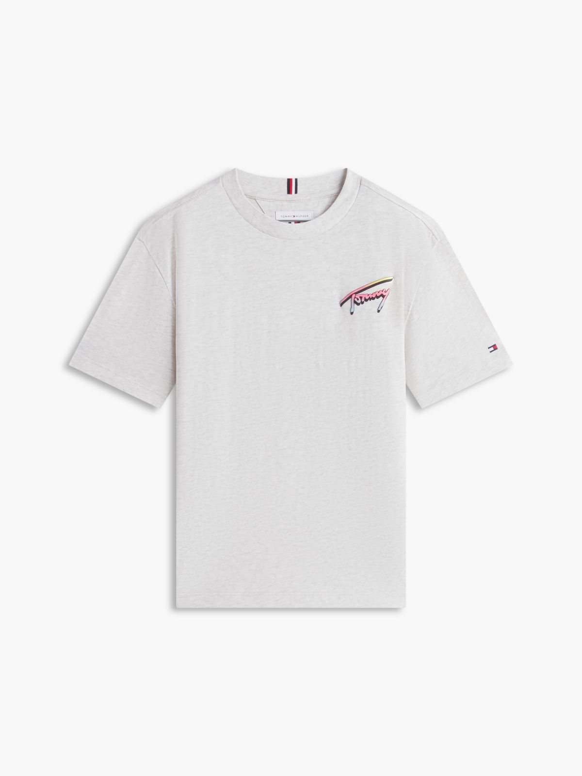 Back Logo Graphic Textured T-Shirt — Grey