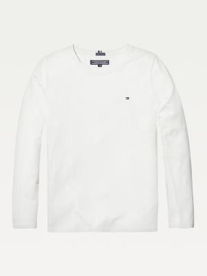 tommy hilfiger white long sleeve t shirt