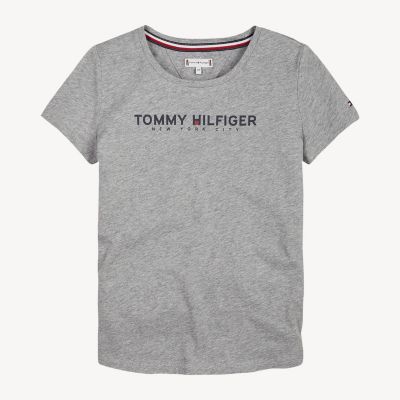 Crew Neck Sports Logo T-Shirt | GREY 