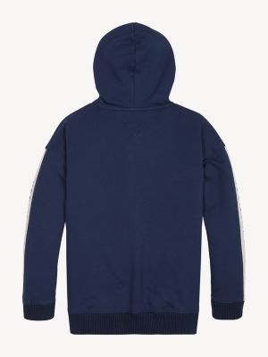 tommy hilfiger zip tape contrast hoodie