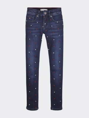 Star Print Skinny Fit Jeans | DENIM 