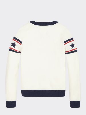 white tommy jumper