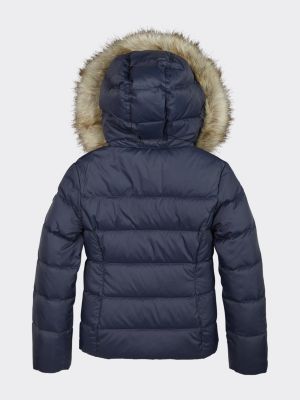 tommy jeans quilted hooded jacket