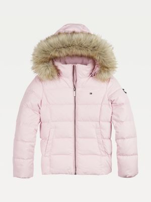 Essential Quilted Down-Filled Hooded Jacket | PINK | Tommy Hilfiger