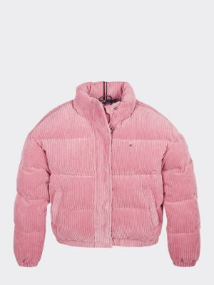 tommy hilfiger pink puffer jacket