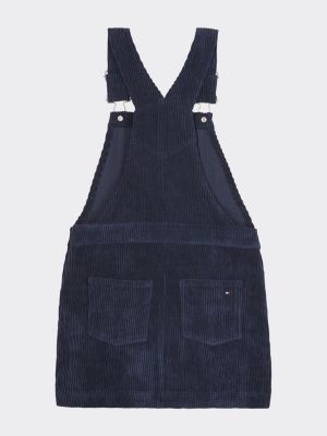 black corduroy dungaree dress