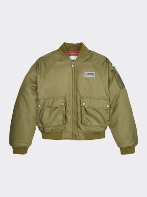 tommy hilfiger bomber jacket green