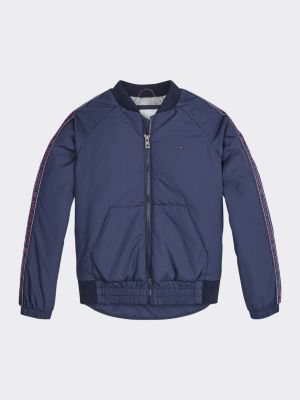 blue tommy hilfiger bomber jacket