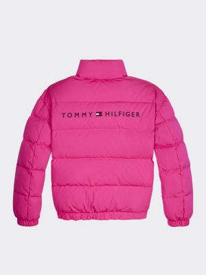 tommy hilfiger pink puffer jacket