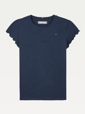 Essential Ruffle Sleeve T-Shirt | BLUE 