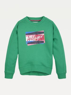 tommy hilfiger green crew neck