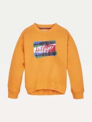 tommy hilfiger orange sweatshirt