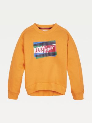 orange tommy hilfiger sweatshirt