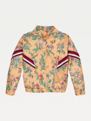 Floral Print Zip-Thru Jacket | ORANGE 