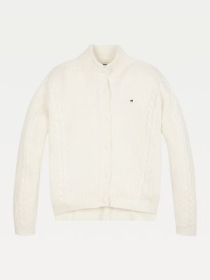 wool cable cardigan
