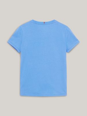 blue essential slim fit t-shirt mit logo für mädchen - tommy hilfiger