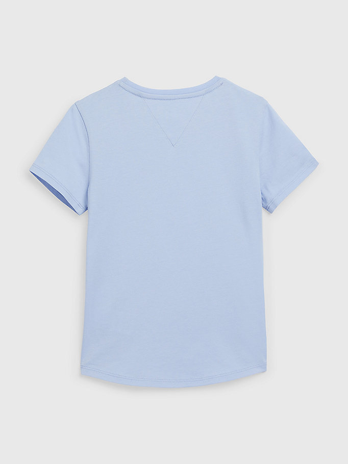 blue essential crew neck jersey t-shirt for girls tommy hilfiger