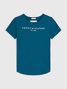Tommy Hilfiger TH ESS Hilfiger C-nk Reg tee SS Camiseta sin Mangas para bebés y niños pequeños para Mujer 