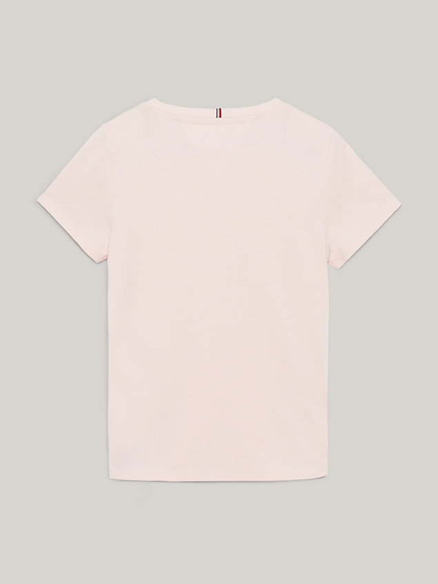 pink th established essential slim fit t-shirt für maedchen - tommy hilfiger