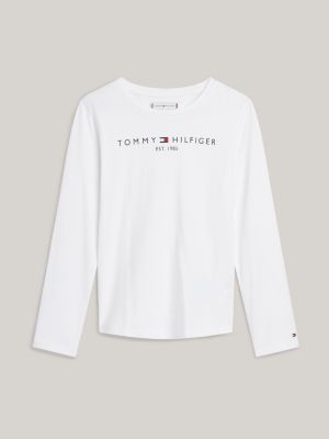 Essential Langarmshirt mit Logo | Weiß | Tommy Hilfiger