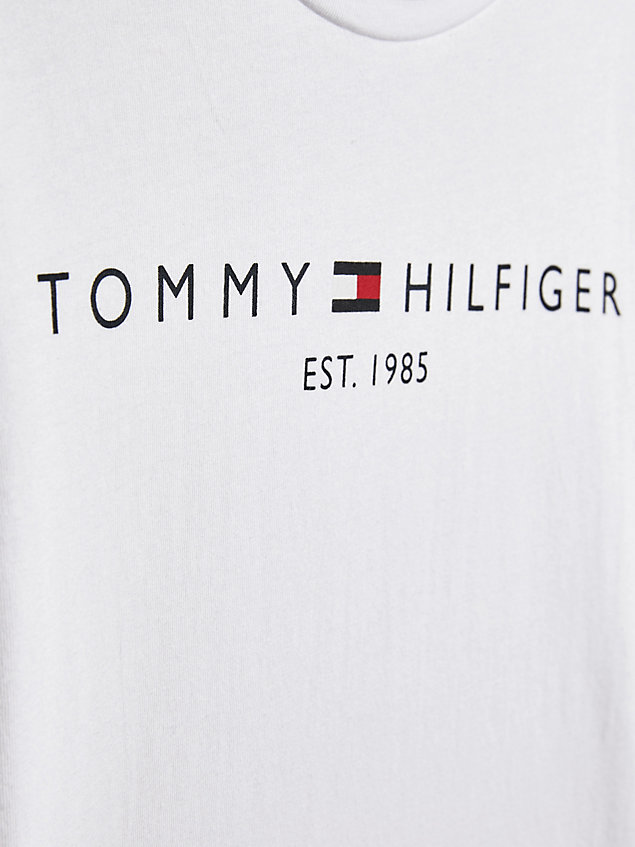 white essential longsleeve t-shirt met logo voor meisjes - tommy hilfiger