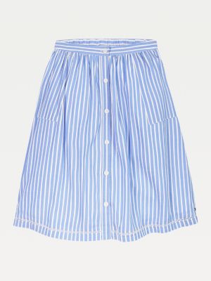 Stripe Lace Ladder Detail Skirt | BLUE 