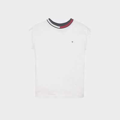 white collared tommy hilfiger shirt