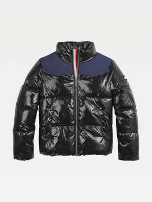 tommy hilfiger shiny puffer jacket mens