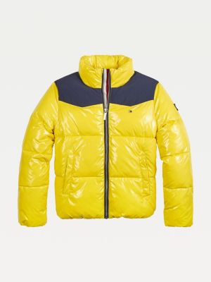 tommy hilfiger high shine puffer jacket
