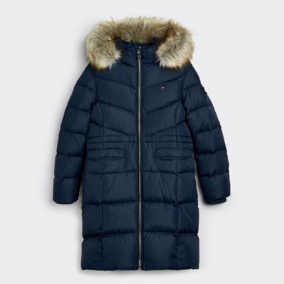 tommy hilfiger long hooded fill coat
