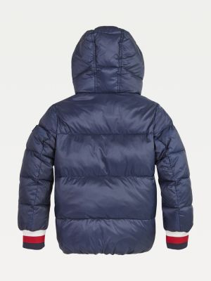 tommy hilfiger puffer jacket long
