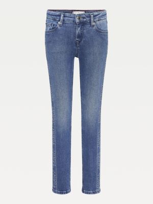 mid rise skinny stretch jeans