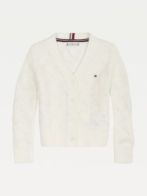 tommy hilfiger white cardigan