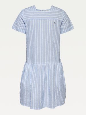 Organic Cotton Seersucker Stripe Dress 