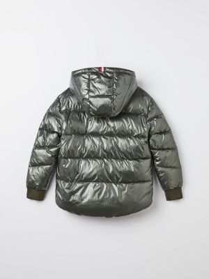 Metallic Quilted Puffer Jacket | GREEN Tommy