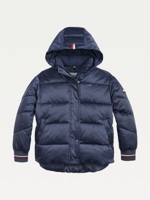 Satin Puffer Jacket | BLUE | Tommy Hilfiger