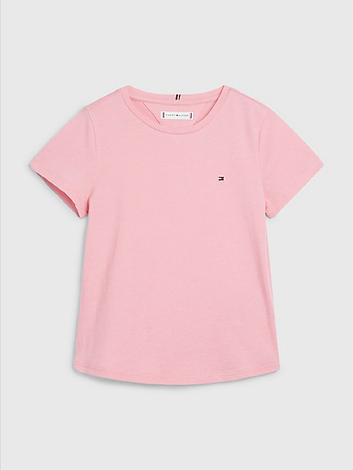 t-shirt vintage en jersey rose pour girls tommy hilfiger