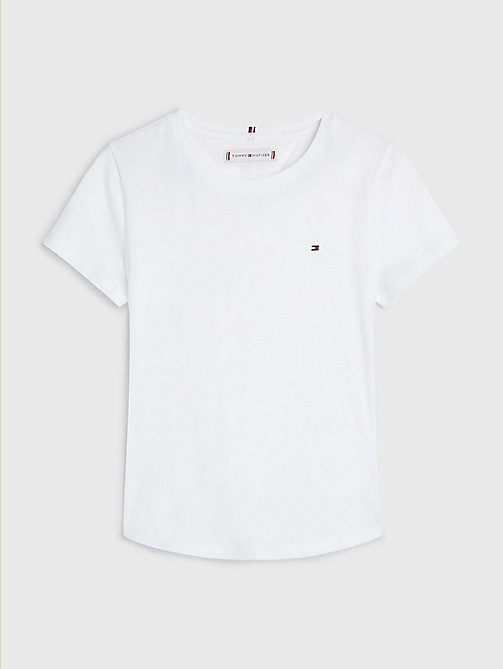 white vintage jersey t-shirt for girls tommy hilfiger