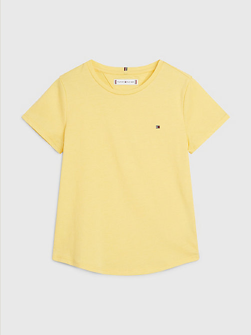 t-shirt vintage en jersey jaune pour girls tommy hilfiger