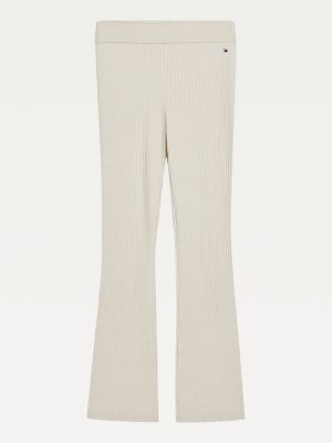 Flared ribgebreide broek | BEIGE | Tommy Hilfiger