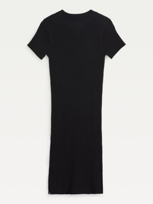 RibKnit Midi Jumper Dress BLACK Tommy Hilfiger