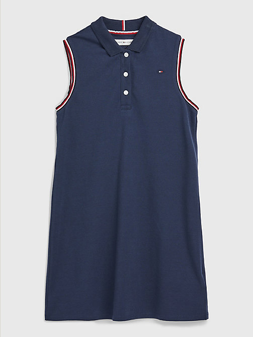 blue classics sleeveless polo dress for girls tommy hilfiger