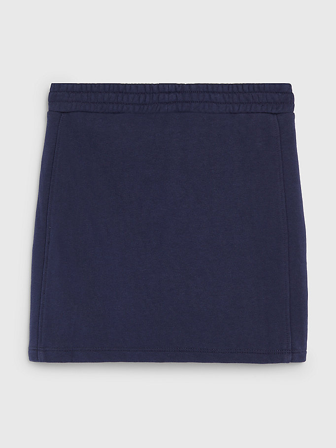blue essential straight logo skirt for girls tommy hilfiger